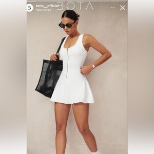 BOTA White Zipper Front Tennis Dress size M